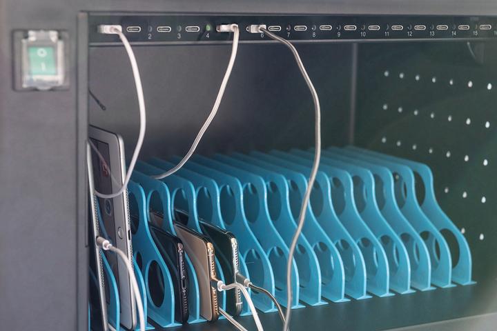 Actual product image Digitus Mobile charging cabinet, 14", USB-C, electr. PIN key, 16 charging stations, fan, 384 x 550 x 375 mm