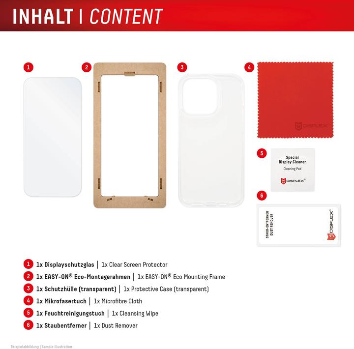 Actual product image Displex Real Glass, 2D Panzerglas + Handyhülle (1 Piece, Apple iPhone 16 Plus)