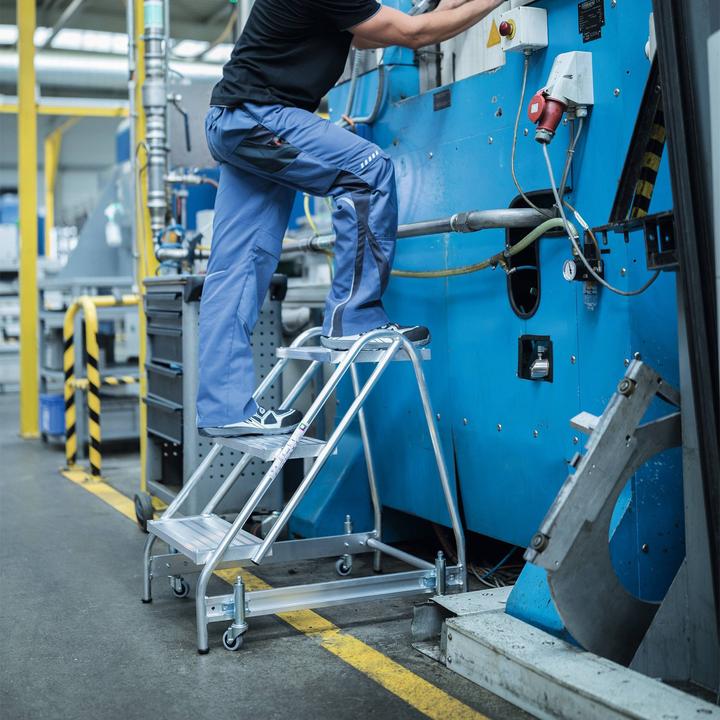 Image du produit Munk Échelon de travail accessible d'un côté Aluminium strié 3 marches (Échafaudages, 76.70 cm)