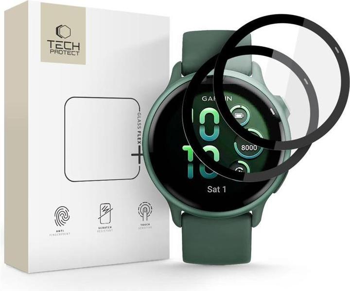 Hofi Glass Flex+ 2-pack hybrid glass for Garmin Vivoactive 6 - black