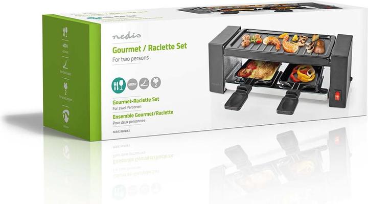 Actual product image Nedis Gourmet/Raclette Grill 2 Persons Spatula Non stick coating Rectangle