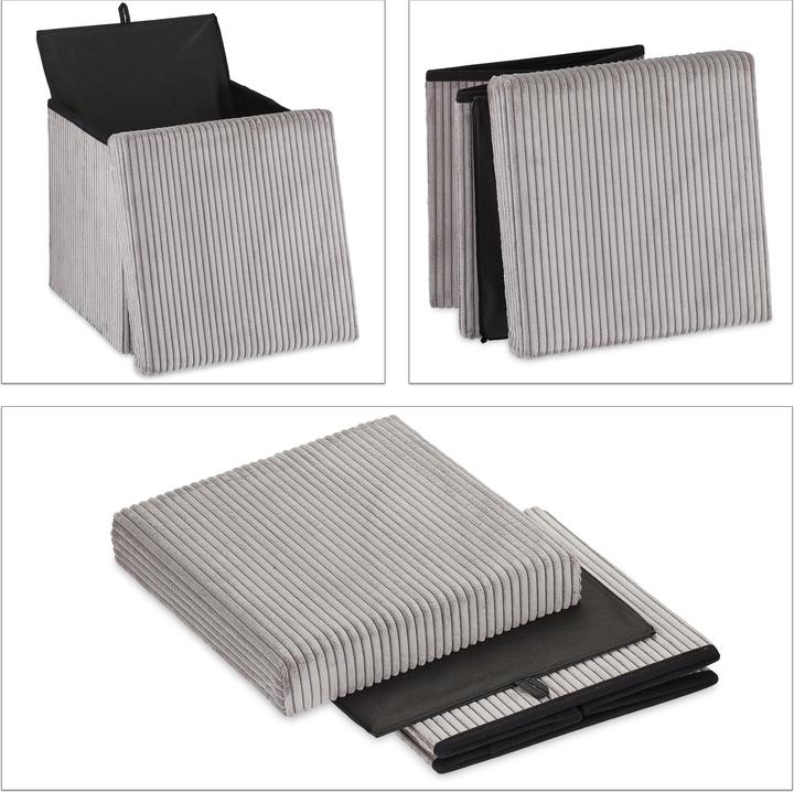 Image du produit Relaxdays Cube rangement pliable, velours