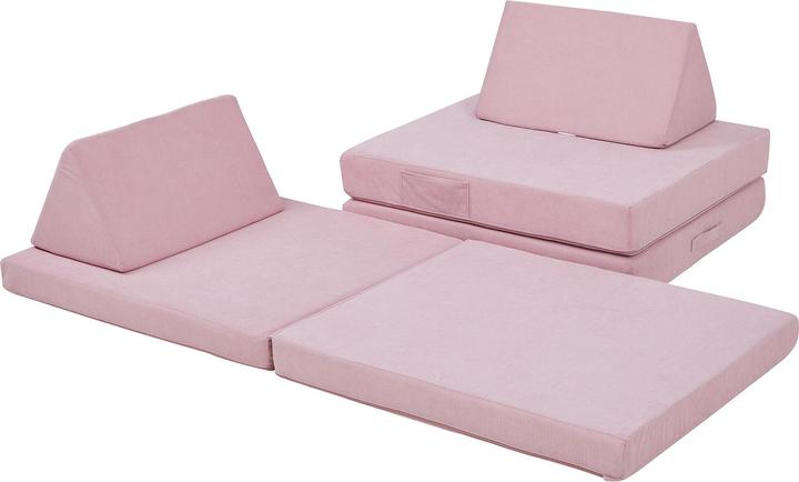 Produktbild En.Casa Spielsofa Norhulta 5-tlg. 150x66x46 cm Cord Rosa (Kindersofa)