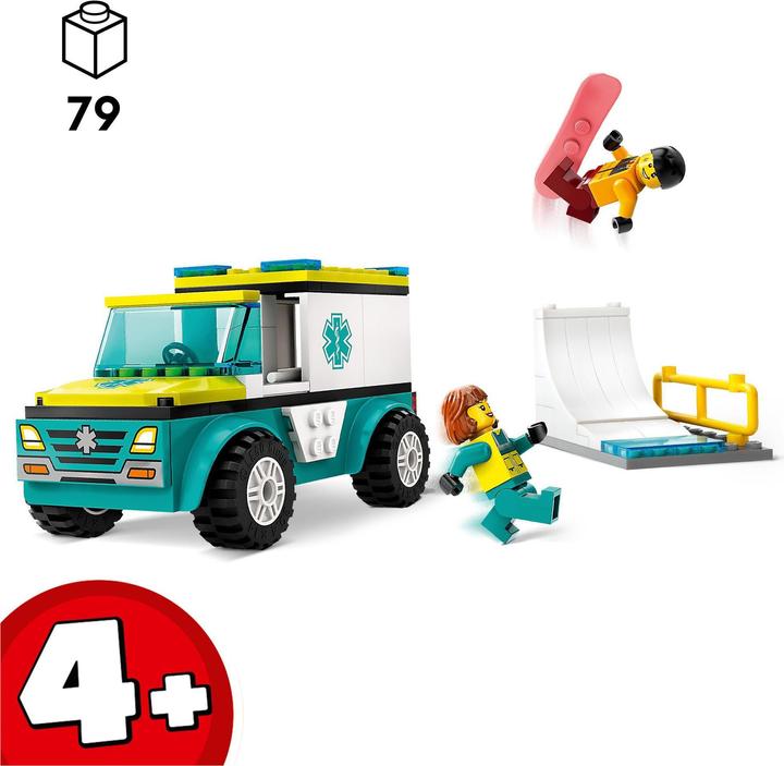 Produktbild LEGO Rettungswagen und Snowboarder (60403, LEGO City)