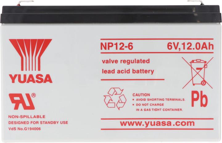 Image du produit Yuasa Akku NP12-6, mit Faston Steckkontakt 6,3mm breite (6 V, 12 Ah)