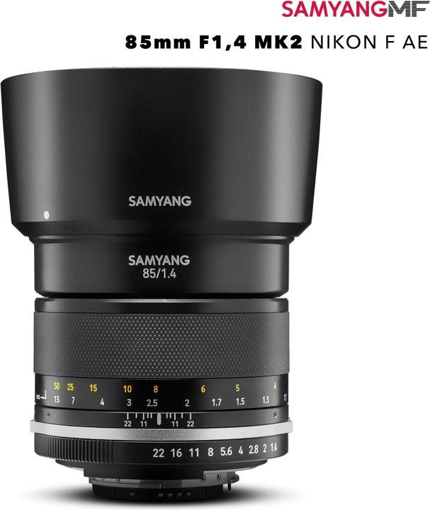 Produktbild Samyang 85mm f/1.4 MK2 Nikon F AE (Nikon F, APS-C / DX, Vollformat)