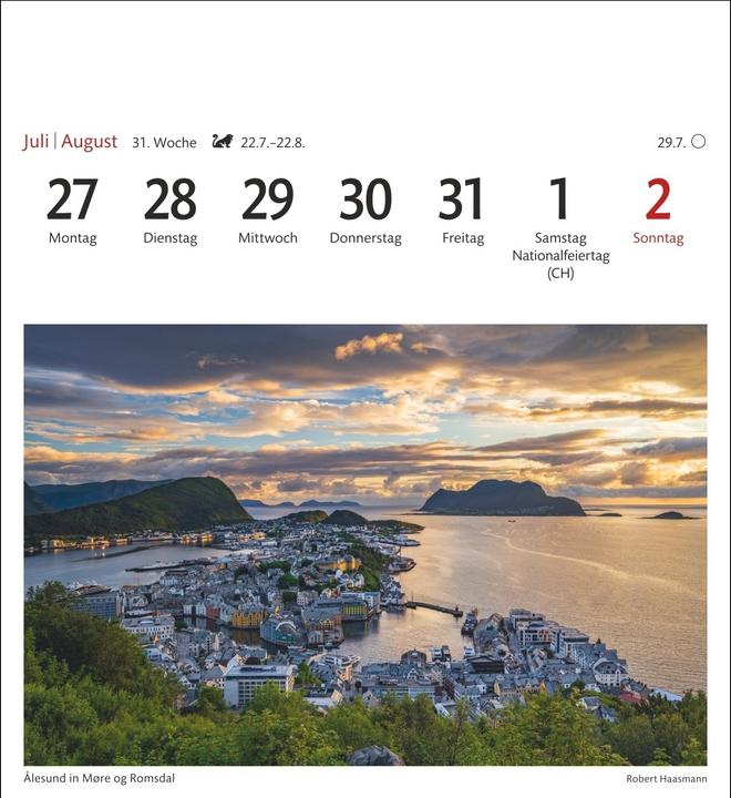 Produktbild Harenberg Norwegen Sehnsuchtskalender 2026 - Wochenkalender mit 53 Postkarten (Deutsch)
