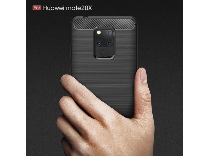 Actual product image Screenguard Huawei Mate 20 X Cover Carbon Brushed Soft TPU (Mate 20 X)