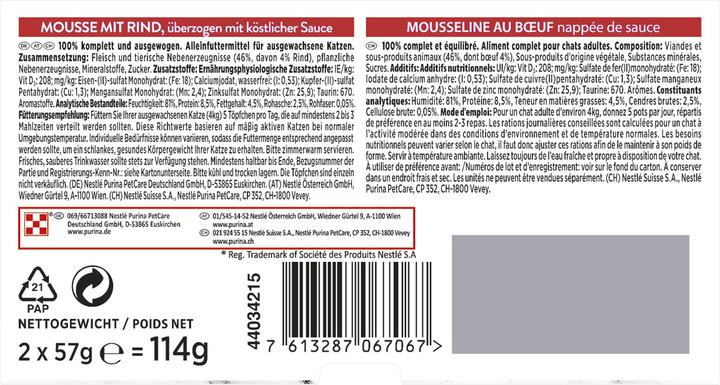 Immagine prodotto Gourmet Mousse di manzo (Adulto, 2 pz., 114 g)