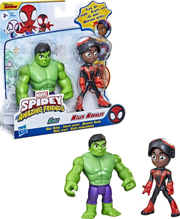 Produktbild Hasbro Maskierte Helden 2er-Pack, mit Klapp-Maske, Miles Morales und