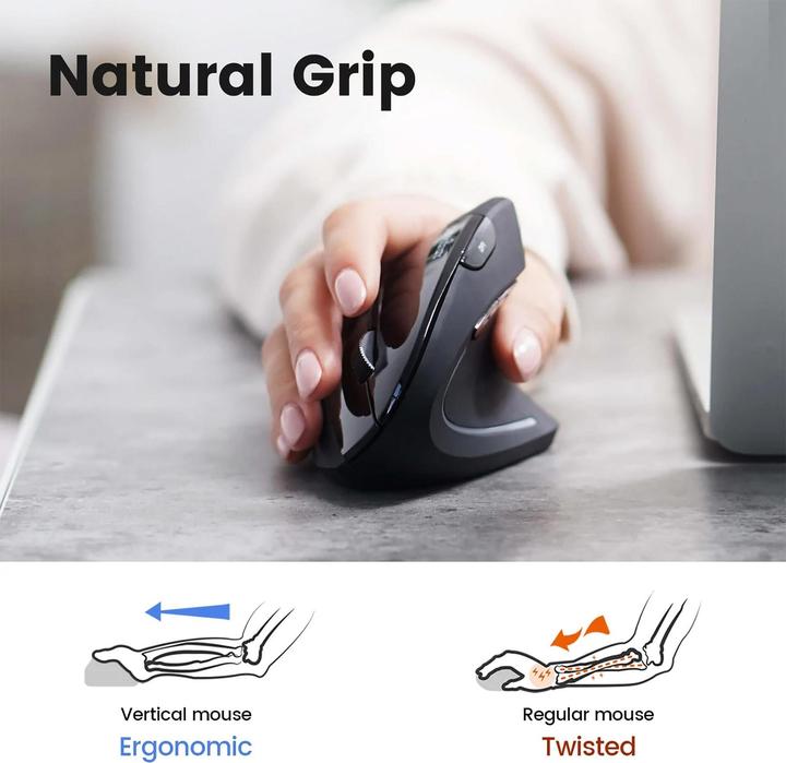 Produktbild Perixx PERIMICE-813, ergonomische Multi-Device Maus, schnurlos, schwarz (Kabellos)