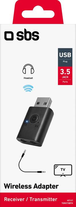 Immagine prodotto SBS Ricevitore wireless Trasmettitore jack 3,5 mm nero (10 m)