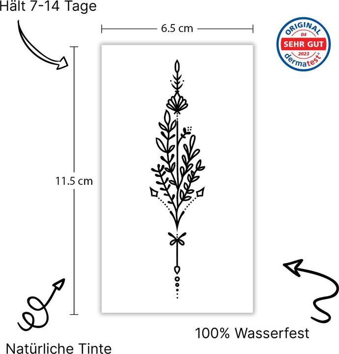 Produktbild minink Temporäres Tattoo: Fusstattoo: Bonatisches Muster