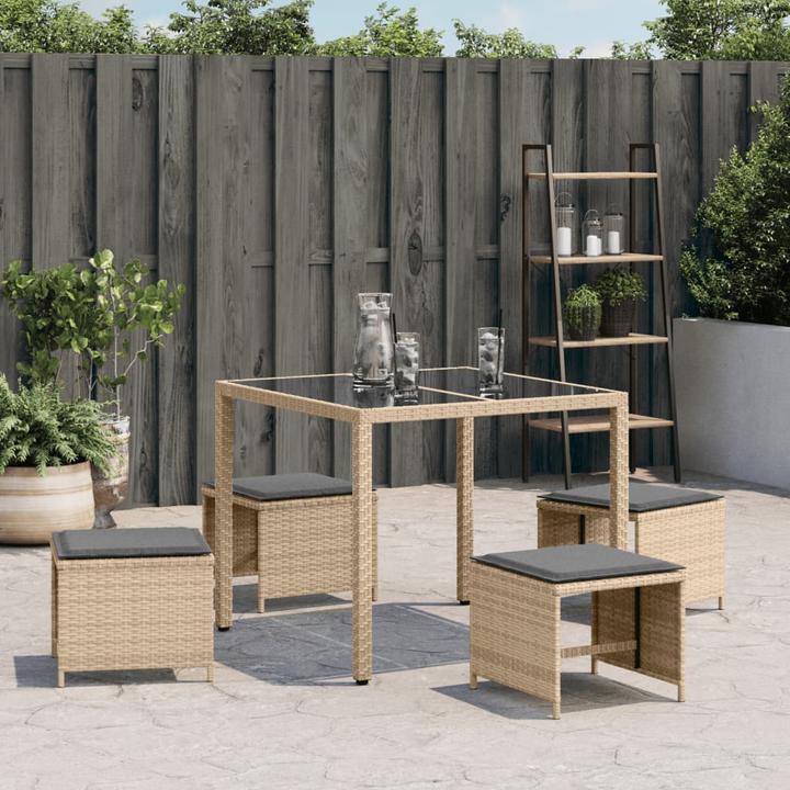 Produktbild VidaXL Gartenhocker Kissen Hocker Gartenstuhl Sitzhocker 4 Stk. Beigemischung