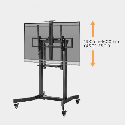 Image du produit equip Support au sol 55-100"/ 1TFT 120kg 1 étagère noir (100", 120 kg)