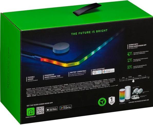 Actual product image Razer Aether Smart Light Strips - RGB LED Strips for Smart Homes (Multicoloured, 200 cm, Indoor)