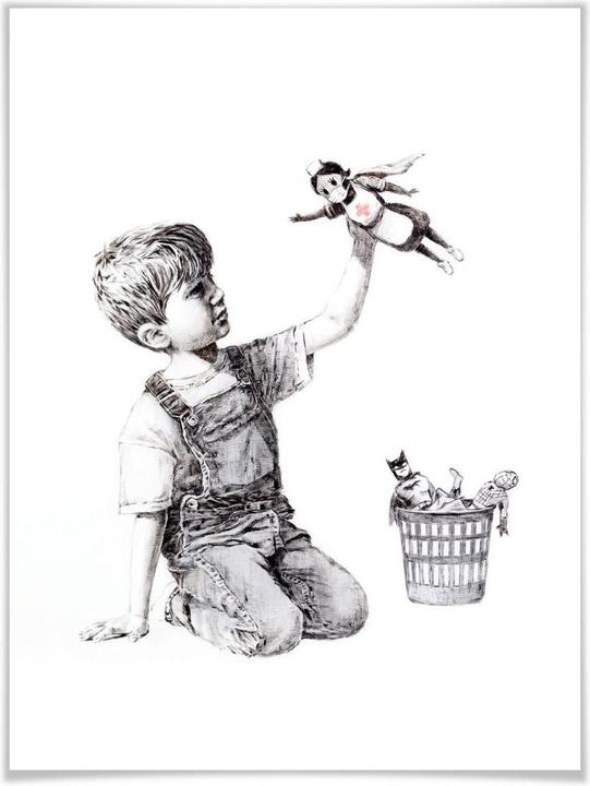 Produktbild Trenddeko Poster Banksy – Real Hero 80 x 100 cm, Papier (80 x 100 cm)