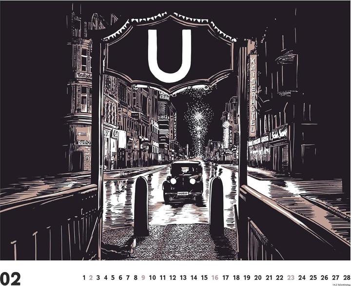 Produktbild Berlin - Die Goldenen Zwanziger 2025 - Mit Zeichnungen von Robert Nippoldt - Fotokunst-Kalender - Qu (Harter Einband, Deutsch)