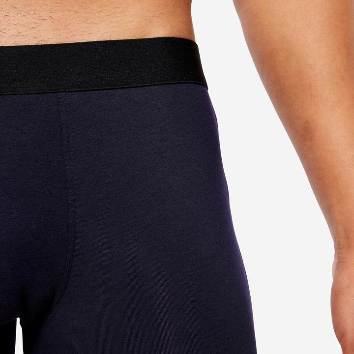 Immagine prodotto Domyos Boxer da uomo in cotone confezione da 3 pezzi - nero/grigio/blu (XL, confezione da 3)