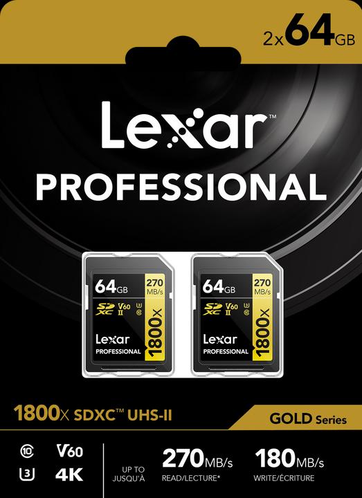 Actual product image Lexar Professional (64 GB, SDXC, U3, UHS-II)