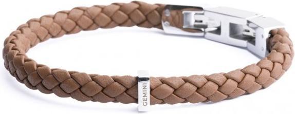 Immagine prodotto Gemini BRACCIALE - PELLE MARRONE - 16+3 CM (19 cm, Argento, Nappa)
