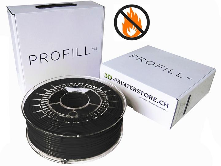 Immagine prodotto 3d-printerstore.ch PROFILL Filamento ABS-PC ritardante di fiamma nero 0.5kg 2.85mm (ABS, 2.85 mm, 500 g, Nero)