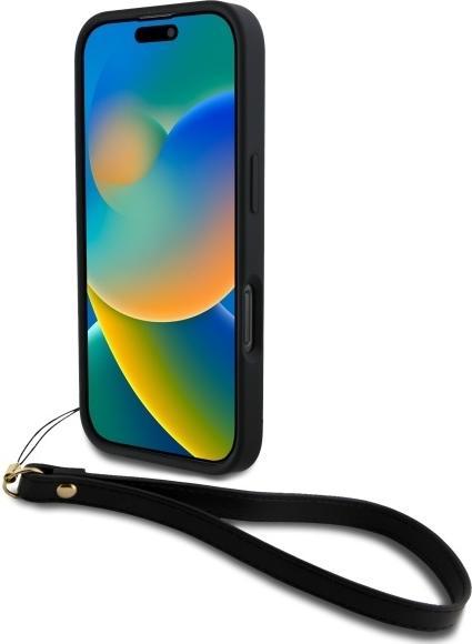 Produktbild DKNY DKHCP16LPBSWSK iPhone 16 Pro 6.3" czarny/black hardcase Wrist Strap Stock Logo (Apple iPhone 16 Pro)