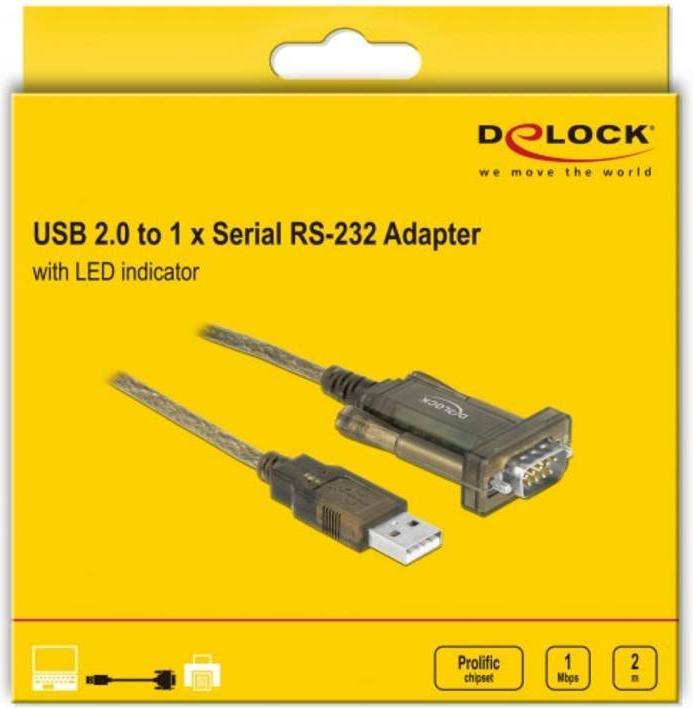Actual product image Delock Serial adapter 64073 USB-A - RS-232 (2 m)