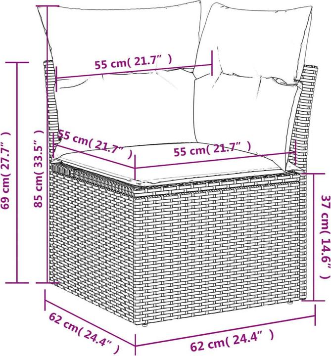 Produktbild VidaXL Gartenmöbel Sofa Garnitur Gartengarnitur Garten Sitzgruppe 10-tlg. Beige