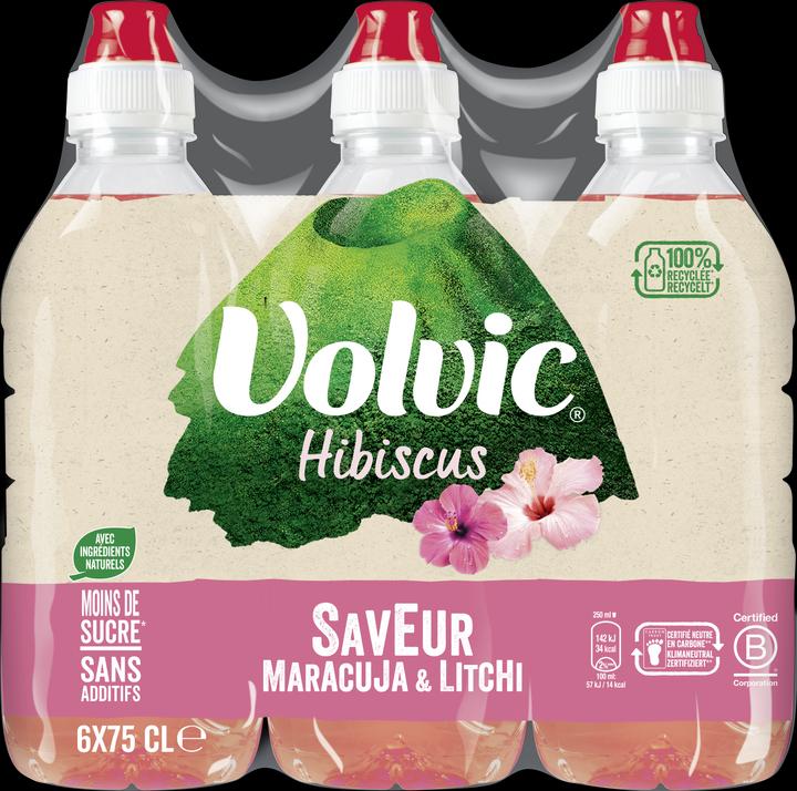 Actual product image Volvic Hibiscus passion fruit and lychee (6 x 75 cl)