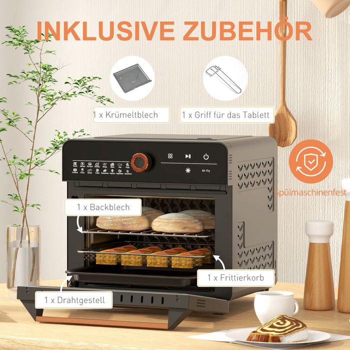 Produktbild Swisshandel24 Minibackofen 20L, Mini Ofen, 40-220°C, 17 Modi, Timer, 36x37x34,5cm, Schwarz
