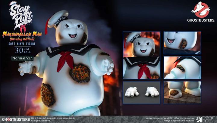 Actual product image Star Ace Toys Ghostbusters Soft Vinyl Statue Stay Puft Marshmallow Man Burning Edition Normal Version 30 cm