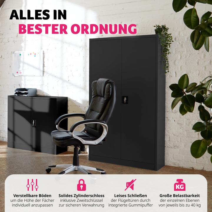 Produktbild tectake Aktenschrank (90 x 40 x 140 cm)