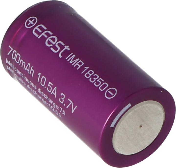 Produktbild Efest Akku Purple IMR18350 (Pluspol flach) (1 Stk., 18350, 700 mAh)
