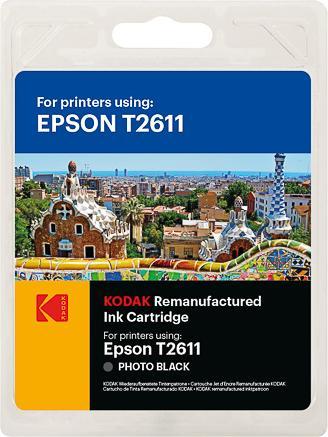 Kodak SUPPLIES 185E026110 EPSON XP Fototinte photo blk rebuilt T2611 220Seiten 7ml (BK)