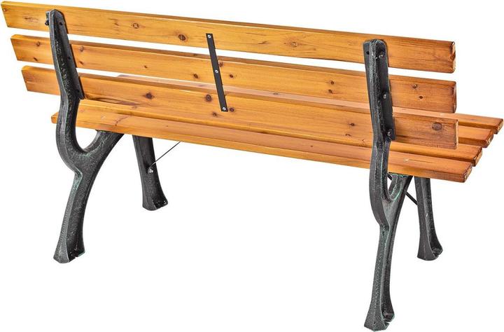 Produktbild Dema Parkbank Gartenbank Sitzbank Bank Gusseisen Holz mahagoni - farben 120 cm