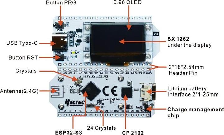 Produktbild Heltec Automation ESP32 WiFi Kit 32 V3 mit OLED Display