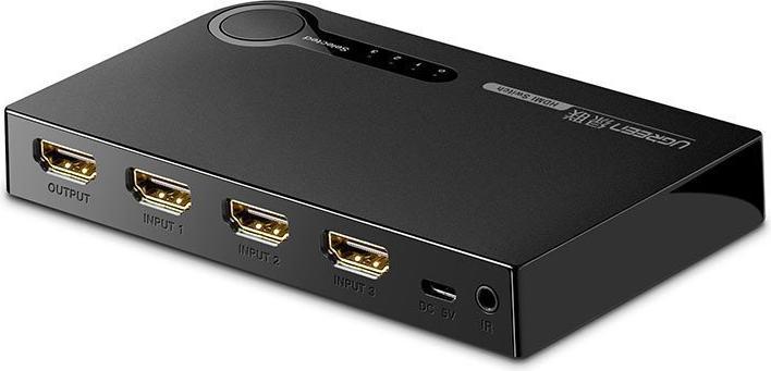 Produktbild Ugreen switch splitter splitter switch HDMI - 3x HDMI 3D 4K 7.5 Gbps 36 bit per channel black (40234