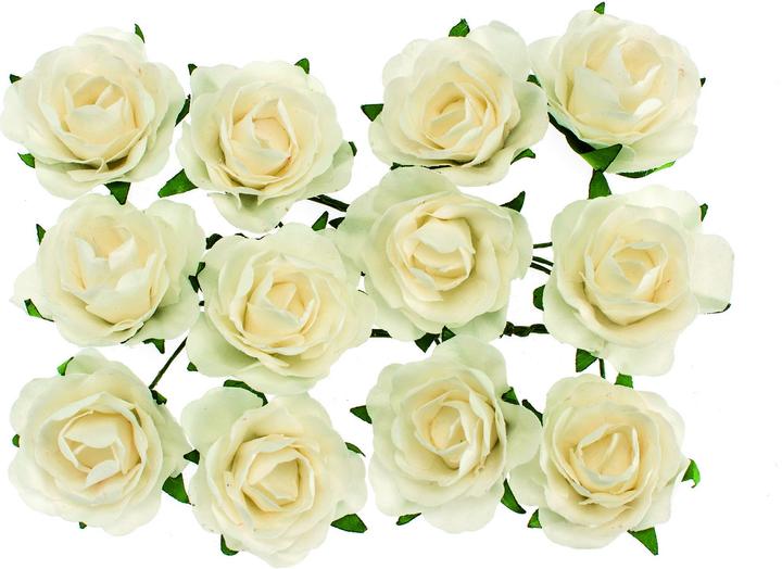 Glorex Roses/fil de fer 30mm 12pcs blanc
