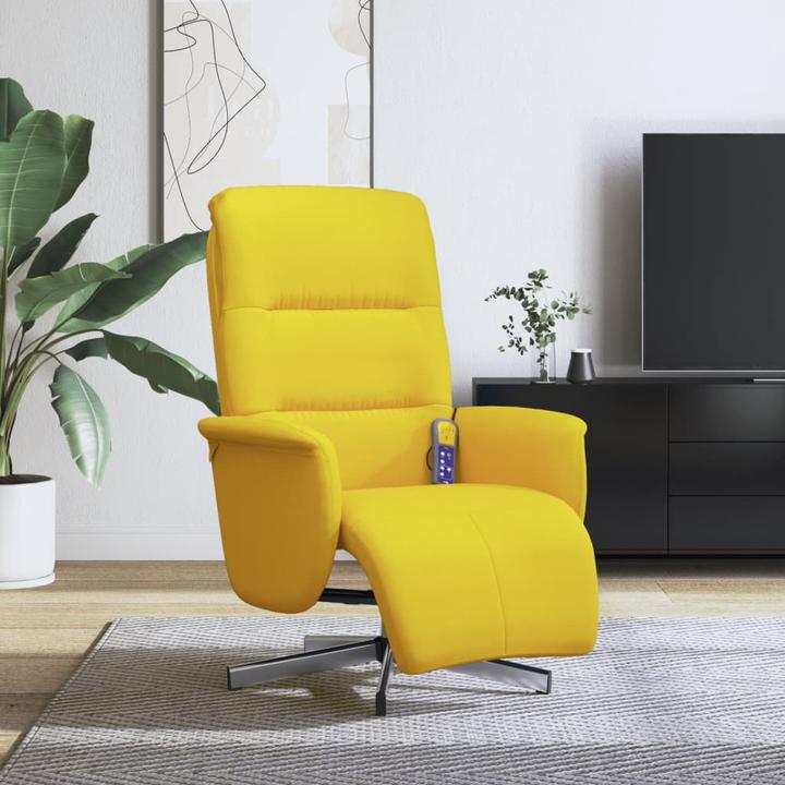 Immagine prodotto VidaXL Sedia da massaggio con poggiapiedi Tessuto giallo chiaro, colore