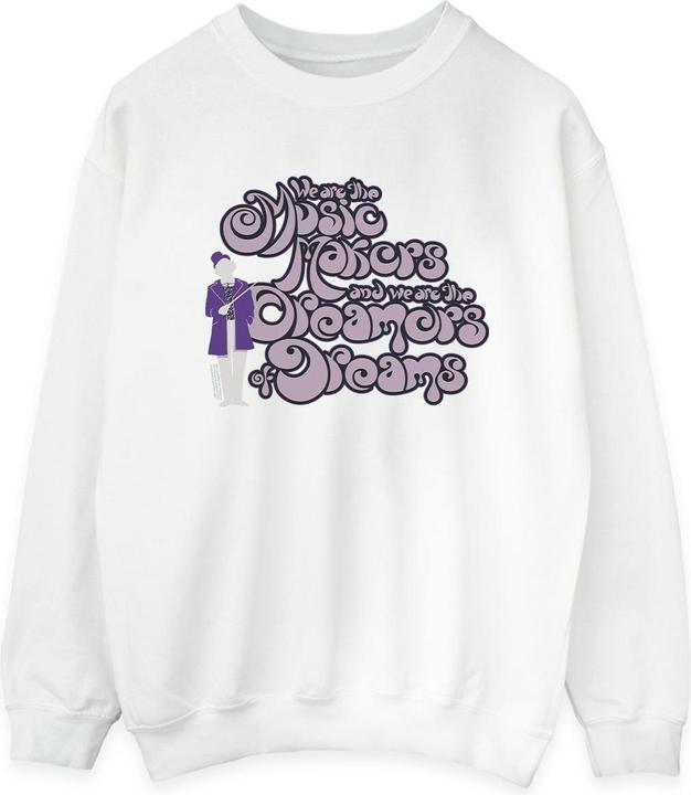 Actual product image Willy Wonka & the Chocolate Factory Womens/Ladies Dreamers Text Sweatshirt (4XL)