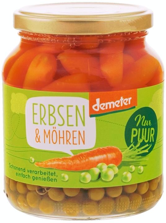 Produktbild Nur PUUR Erbsen & Möhren demeter Glas 350 g (350 g)