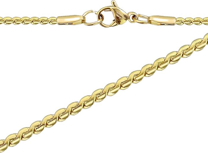 Star Piercing Kette verdreht flach vergoldet (ohne Messing, Chirurgenstahl 316L)