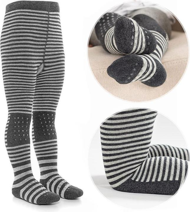 La Loona LaLoona Baby-Strumpfhosen Krabbelstrumpfhose - Streifen Grau -