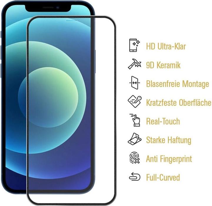 Produktbild Protectorking 3x Ceramic-Glass Full Cover HD Klar (3 Stück, Apple iPhone 12 Pro Max)