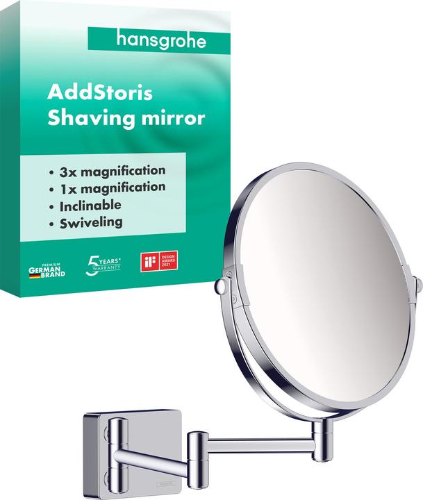 Produktbild hansgrohe AddStoris Kosmetikspiegel, ohne Beleuchtung, chrom