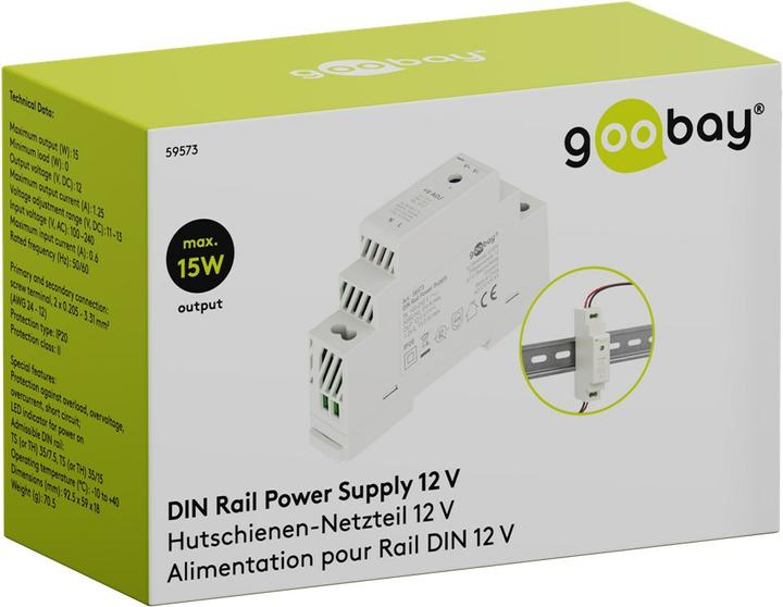 Actual product image Goobay DIN-rail power supply unit 12 V, 1.25 A, 15 W