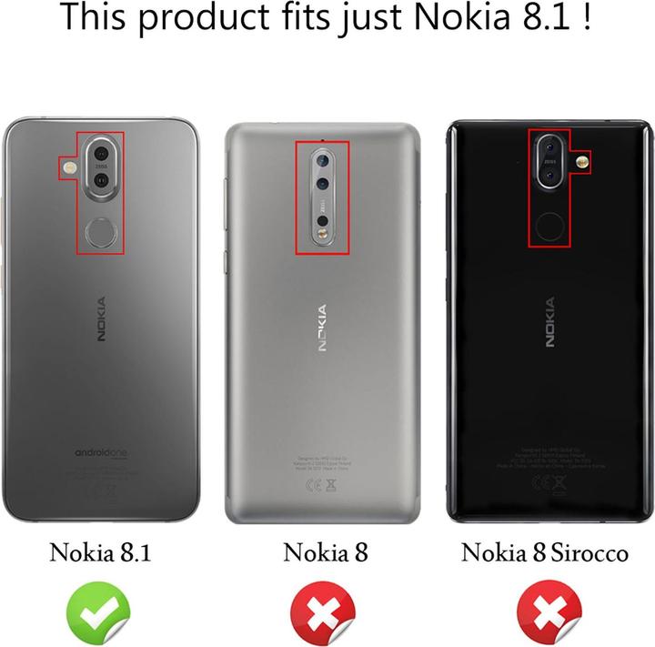 Produktbild Nalia Leder-Look Handyhülle (Nokia 8.1, Nokia 8 Sirocco)