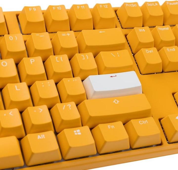 Actual product image Ducky One 3 Yellow TKL Gaming Keyboard, RGB LED - MX-Red (US) (US, Cable)