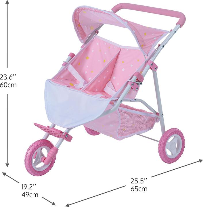 Produktbild Teamson Olivia's Little World Doppel Twin Puppen Kinderwagen Puppenwagen Rosa OL-00012